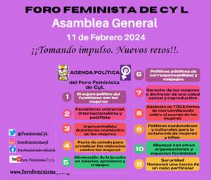 MEMORIA DE ACTIVIDADES Y PROPUESTAS PLAN DE TRABAJO 2024 DEL FORO FEMINISTA