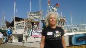 Lucía Mazarrasa participante en la Flotilla de la Libertad rumbo a Gaza, en el Al Awda